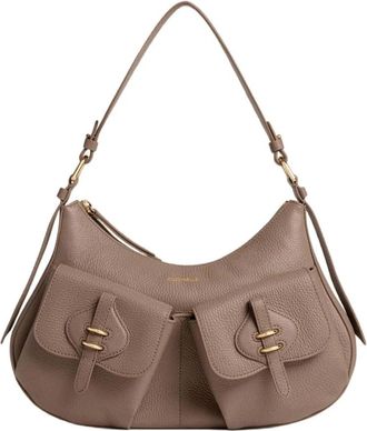 Coccinelle Mavery Pocket - Dames - Schoudertassen - Bruin - ONE Size - Katoen - Tassen