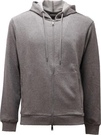 Armani Full Zip Grijs Melange Sweatshirt - Heren - Vesten met rits - Grijs - S - Hoodies & sweatvesten