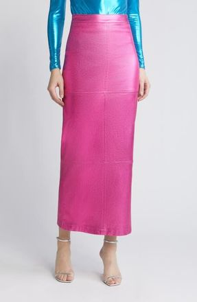 Nikki Lund Iggy Metallic Maxi Skirt in Pink at Nordstrom, Size X-Small