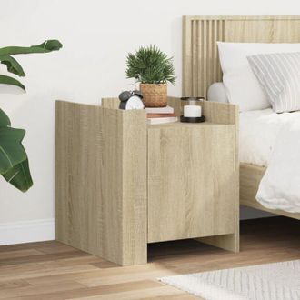 vidaXL Vidaxl - Mesita De Noche Madera De Ingenier&iacute;a Roble Sonoma 45x50x50 Cm