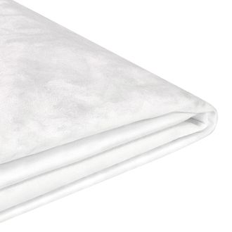 Beliani Funda Reemplazable En Terciopelo Blanco Para Cama 160 X 200 Cm Desmontable Lavable Fitou