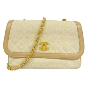 Chanel Pre-owned Shoulder Bags, female, Beige, Size: ONE SIZE Pre-owned Vintage Shoulder Bag