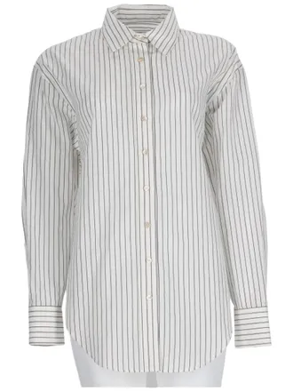 Isabel Marant Aurora Long-Sleeved Tie Belt Cotton Shirt