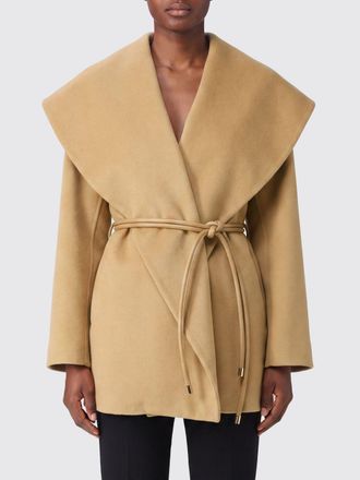 Sportmax Short Virgin Wool Robe Coat with Belt and Sailor Collar