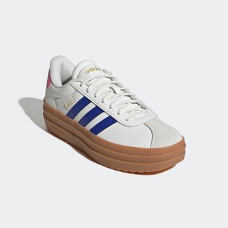 adidas Plateausneaker ADIDAS SPORTSWEAR VL COURT BOLD, Damen, Gr. 40,5, weiss (core wei&szlig;, semi lucid blau, bliss pink), Leder, Synthetik, Schuhe Plateausneak