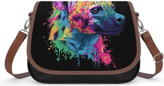 Generic Colorful Hyena Animal Womens Crossbody Bag Fashion Shoulder Handbags Message Tote Bag with Adjustable Strap