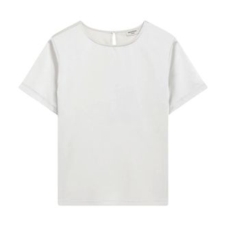 Max Mara Gilbert Blouse met Korte Mouwen - Dames - Blouses & Shirts - Wit - Maat: XL Satijn