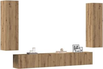 vidaXL Vidaxl - Muebles De Tv De Pared 4 Uds Madera Ingenier&iacute;a Roble Artesanal