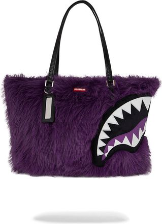 Sprayground Womens Fur Crazy Purple Tote Bag - One Size