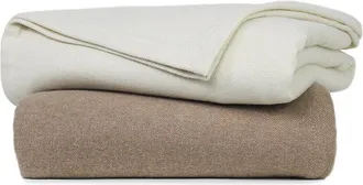 Frontgate Cashmere Lambswool Blanket - Camel, King - Frontgate