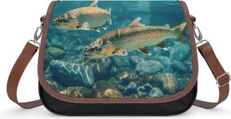Generic Golden Trout Crossbody Bags for Women Shoulder Messenger Bag Purse Handbags