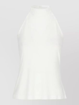 Norma Kamali halterneck backless top fitted silhouette