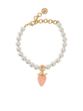 Casablanca Kralenarmband met aardbeienbedel - Wit