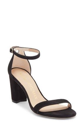 Stuart Weitzman NearlyNude Ankle Strap Sandal in True Black at Nordstrom Rack, Size 11.5