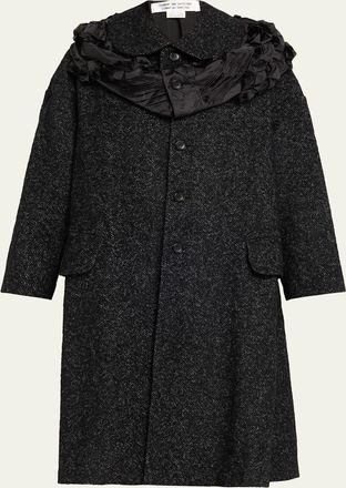 Comme Des Gar&ccedil;ons Detached Herringbone Flannel Coat
