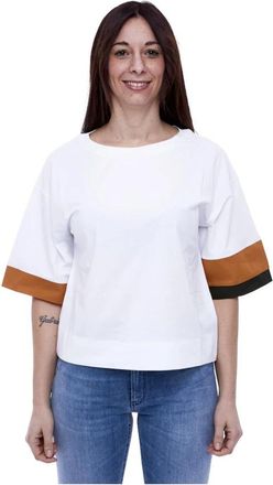 Alpha Studio Jersey Dames Kraag Stijl Top - Dames - T-shirts - Wit - M - Tops