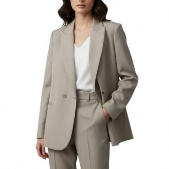 Forte_Forte Long Sleeve Blazer Jacket In Sand