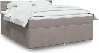 vidaXL Vidaxl - Cama Box Spring Con Colch&oacute;n Tela Gris Taupe 180x200 Cm