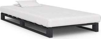 vidaXL Estructura Cama Palets Sin Colch&oacute;n Madera Maciza Gris 100x200cm Vidaxl