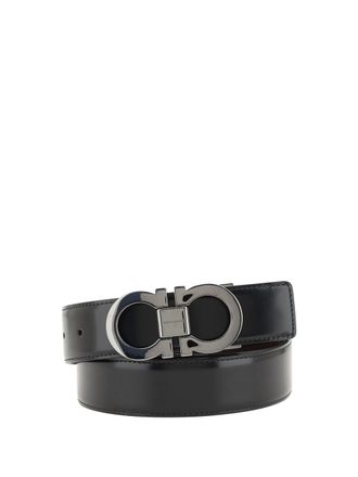 Ferragamo Mens Belt Reversible Leather Black Calf