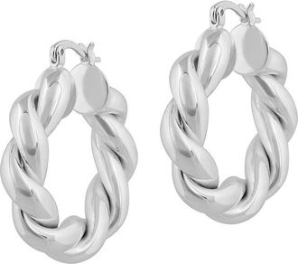 Electric Picks Sterling Silver Filled Brass Lennon Hoop Earrings