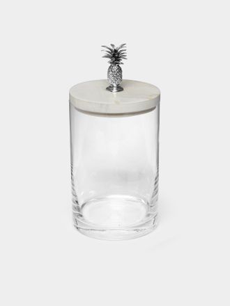 Objet Luxe Pineapple Silver-Plated, Shell and Glass Jar