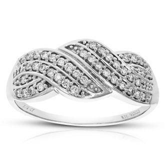 Vir Jewels 1/4 cttw Lab Grown Diamond Ring in Sterling Silver For Women