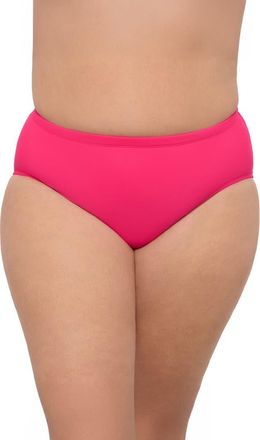 Aqua Green Plus Size Mid Rise Tummy Control Swim Brief in Rose Quartz at Nordstrom, Size 1X
