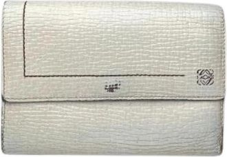 Loewe Pre-owned Leren Portemonnee - Dames - Vintage Accessoires - Wit - ONE Size - Leer - Vintage