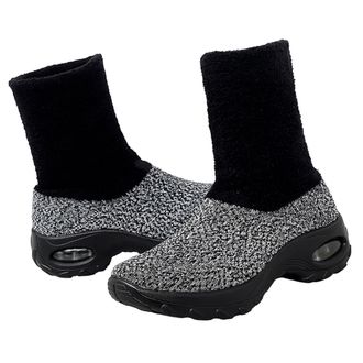 Frcolor WomenS Mid-Calf Winter Snow Boots with Plush Lining, Grey Size 39, Warm Insulated Outdoor Footwear for Comfortable Casual Wear