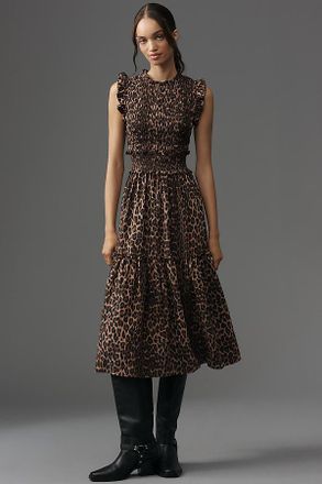 Rails Vivier Sleeveless Smocked Midi Dress