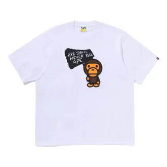 A Bathing Ape Baby Milo Graphic Relaxed Fit T-Shirt White 0ZXTEMX30210RWHX
