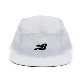 New Balance Unisex 47 5 Panel Run Hat in White/Black Nylon, size OSZ