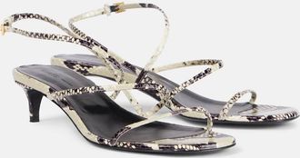 Khaite Loop 35 snake-effect leather sandals