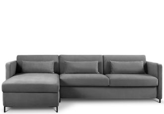 CXL by Christian Lacroix 4-Sitzer Designer Ecksofa Yanis mit Bettfunktion, Samtbezug Dunkelgrau