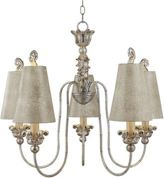 Loops 5 Bulb Chandelier Hanging Pendant LIght Silver and Gold LED E27 60W Bulb