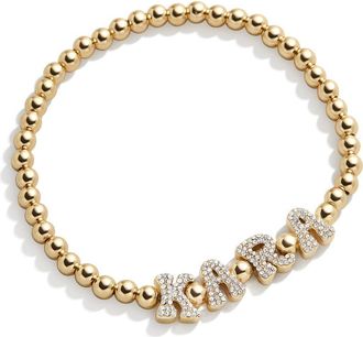 BaubleBar Pisa Custom Retro Stretch Bracelet in Gold at Nordstrom