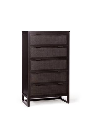 Teamson Home Hatteras Chest of Drawers 5 Drawer Bedroom Dresser in Dark Brown