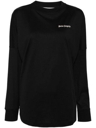 Palm Angels logo t-shirt - women - Cotton - S - Black