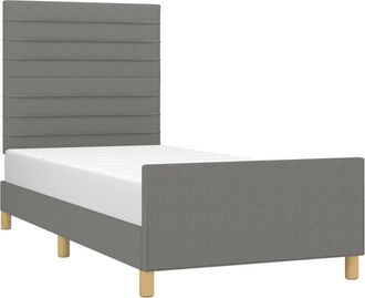 vidaXL Estructura De Cama Sin Colch&oacute;n Tela Gris Oscuro 90x190 Cm Vidaxl