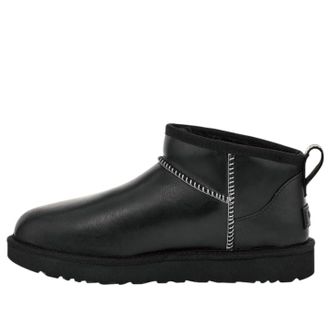 UGG (WMNS) UGG Classic Ultra Mini LTHR Regen Snow Boots Black 1163490-BLK