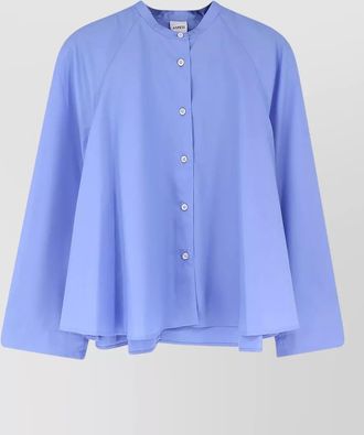 Aspesi cropped cotton shirt raglan sleeves crew neck