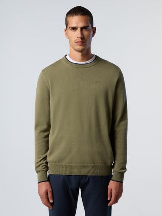 North Sails Mens Sweater Embroidered logo - Dark Green Cotton - Size X-Large