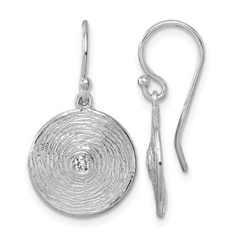 Diamond2Deal 14K Gold Round Diamond Circle Shephard Drop Dangle Earrings