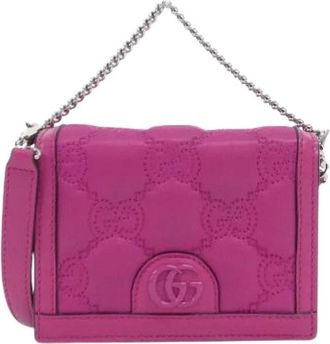 Gucci Pre-owned Mini Bags, female, Pink, Size: ONE SIZE Pre-owned GG Nylon Shoulder Bag