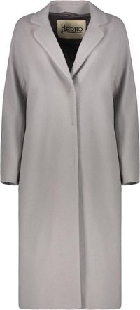 Herno Jas met knopen - Dames - Mantel - Grijs - XS - Wol - Jassen