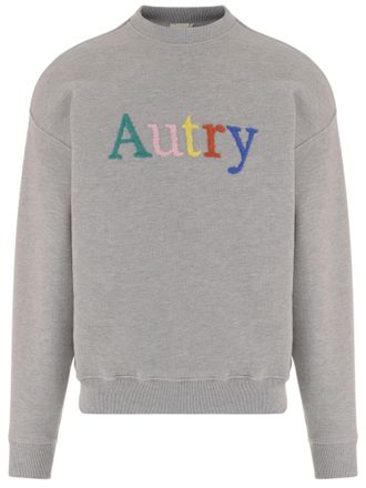 Autry Grey Embroidered Cotton Sweatshirt