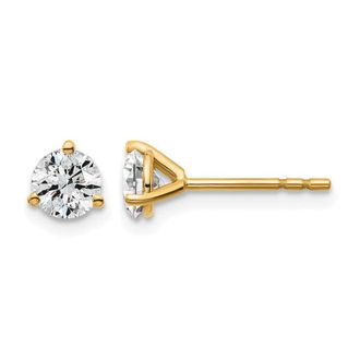 Diamond2Deal 14k White Gold 3/4 ct Round Lab Grown Diamond Stud Earrings VS Clarity, D-E Color