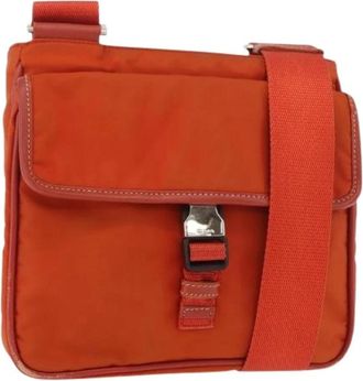 Prada Pre-owned Cross Body Bags, female, Orange, Size: ONE SIZE Pre-owned Vintage Nylon Shoulder Bag