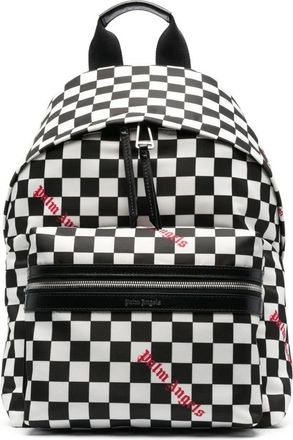 Palm Angels Damier Check Logo Rugzak - Heren - Rugzakken - Zwart - ONE Size - Tassen